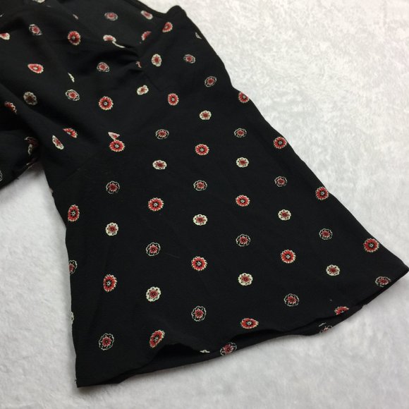 Studio B by Bobeau Hi-Low Maxi Wrap Dress Sz L Womans Black Floral Short Sleeve - Picture 8 of 16